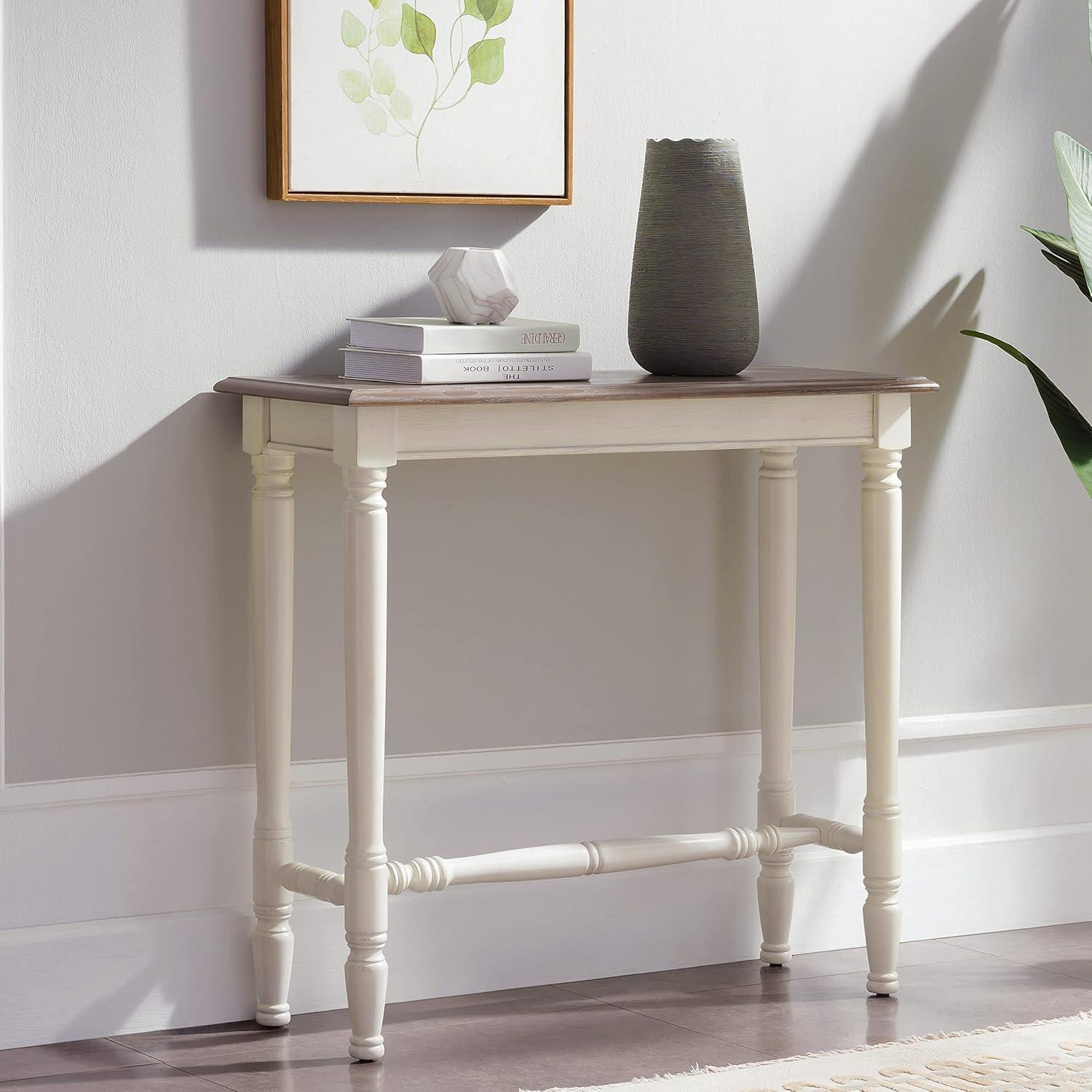 imageLeick Home 11732 Toscana Hall Console Table Dry Brushed Ecru and Soft Gray Glazed Otter