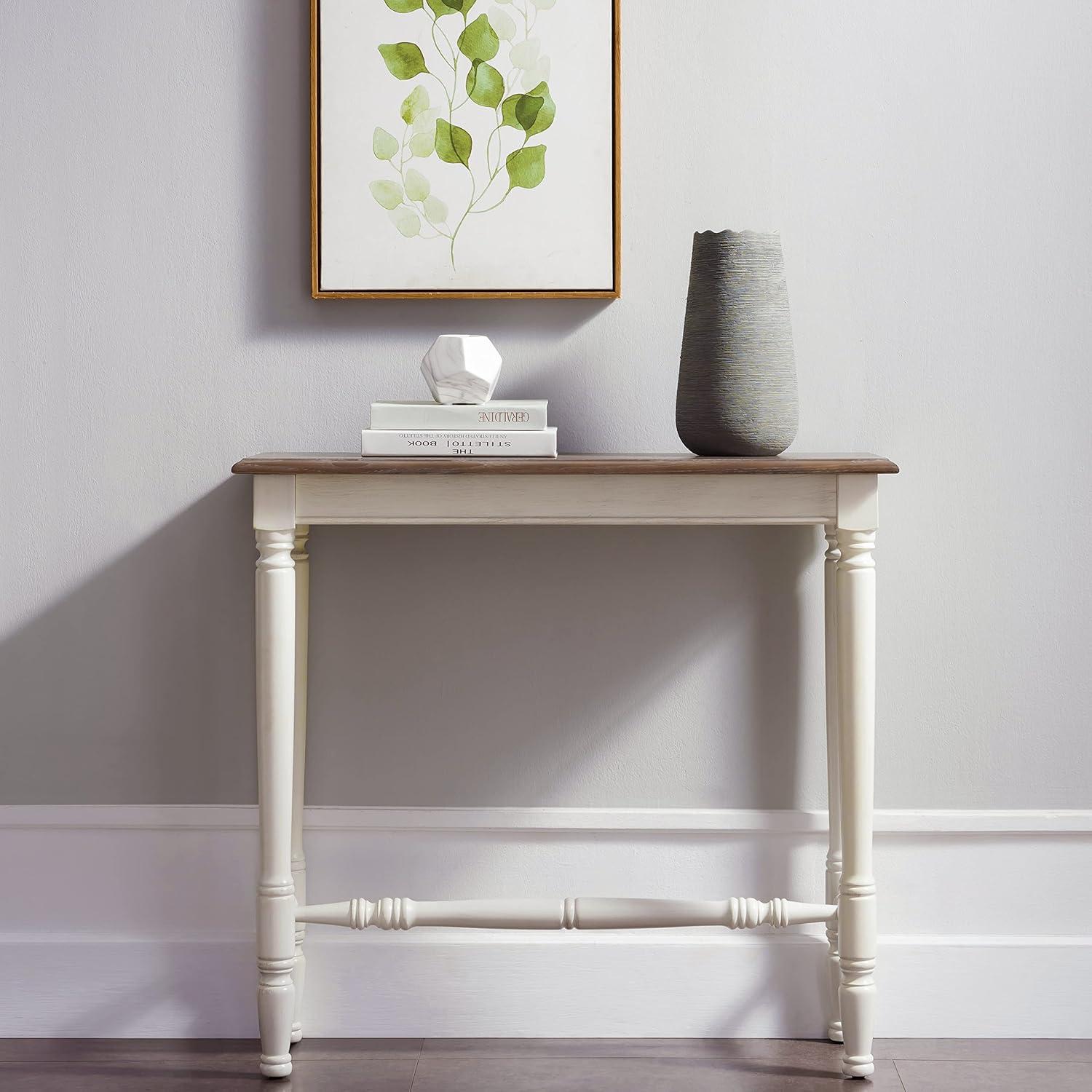 imageLeick Home 11732 Toscana Hall Console Table Dry Brushed Ecru and Soft Gray Glazed Otter