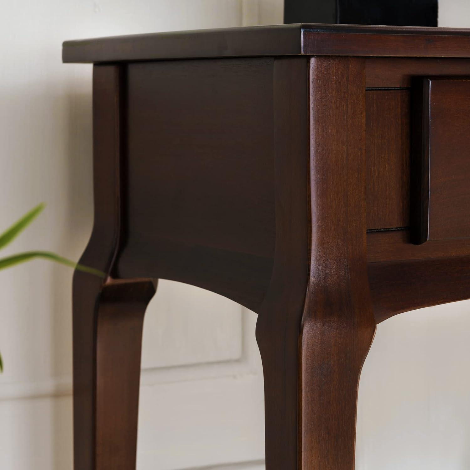 imageLeick Home 22033 Stratus Two Drawer Sofa Table with Shelf Heartwood Cherry