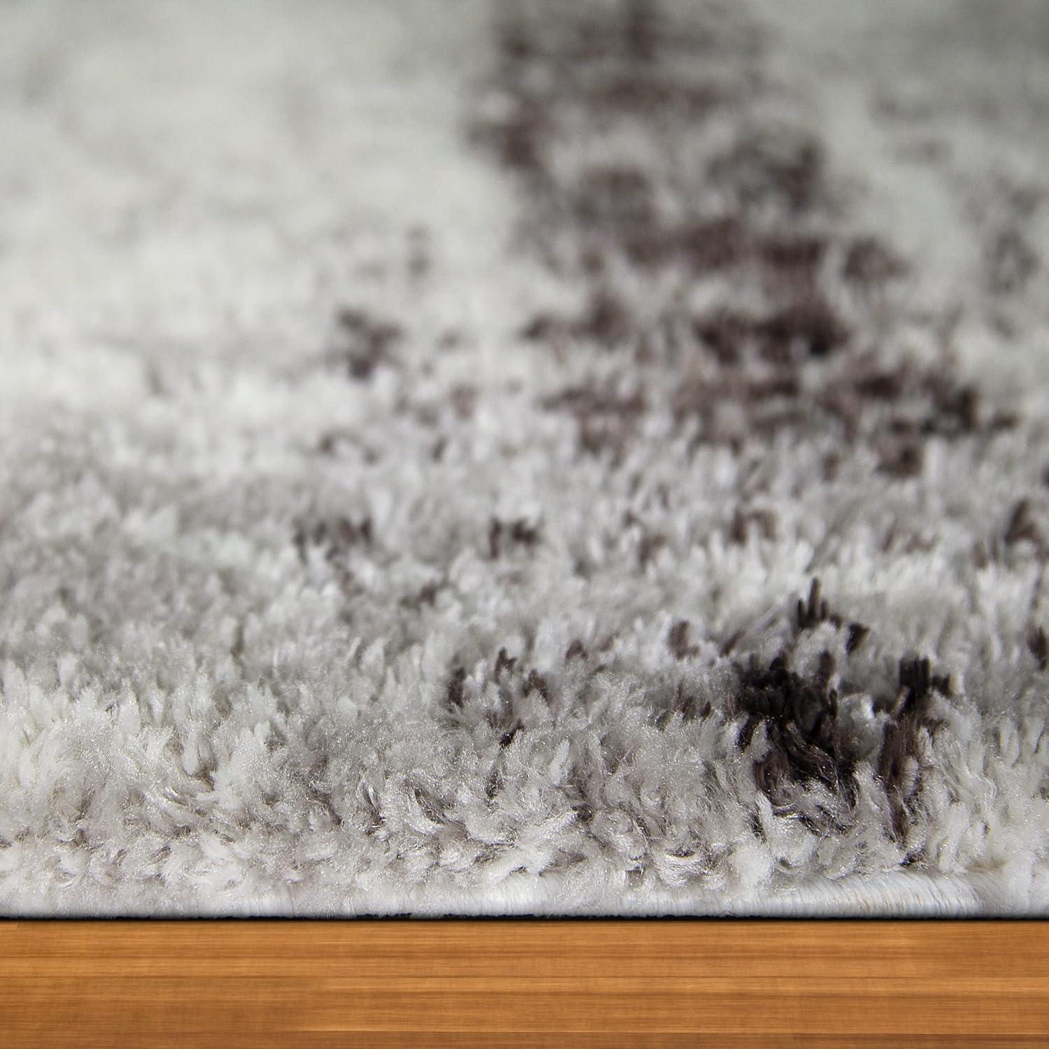 imageLeick Home 594614 Zielle Soft Shag Painterly Modern Rug Gray Living Room Bedroom Area Rug Rectangle 710 x 10