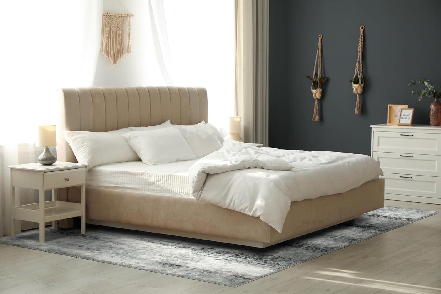 imageLeick Home 594614 Zielle Soft Shag Painterly Modern Rug Gray Living Room Bedroom Area Rug Rectangle 710 x 10