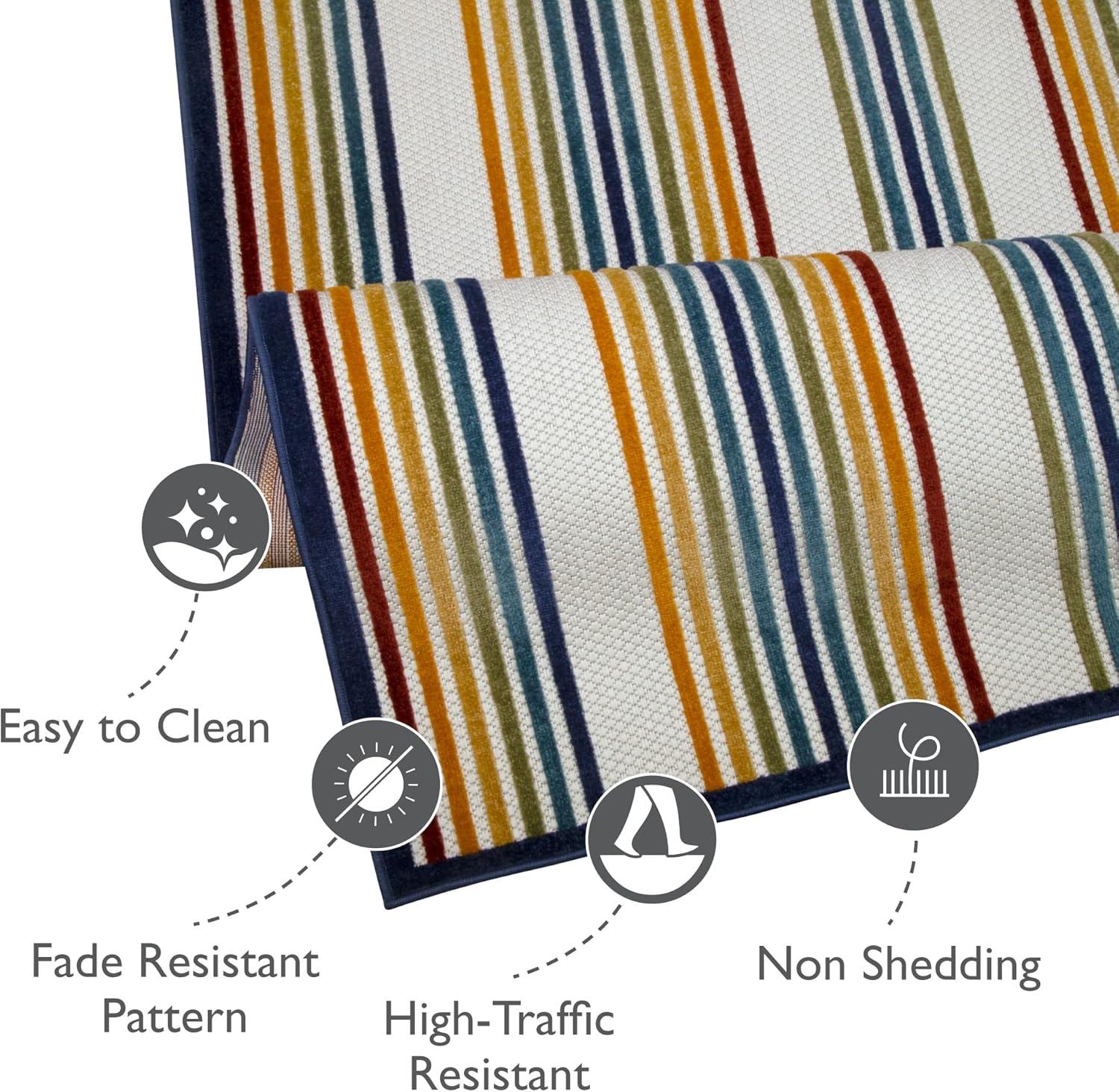 imageLeick Home 595017 Blithe Colorful Line Indoor Outdoor Area Rug Rectangle 3x5