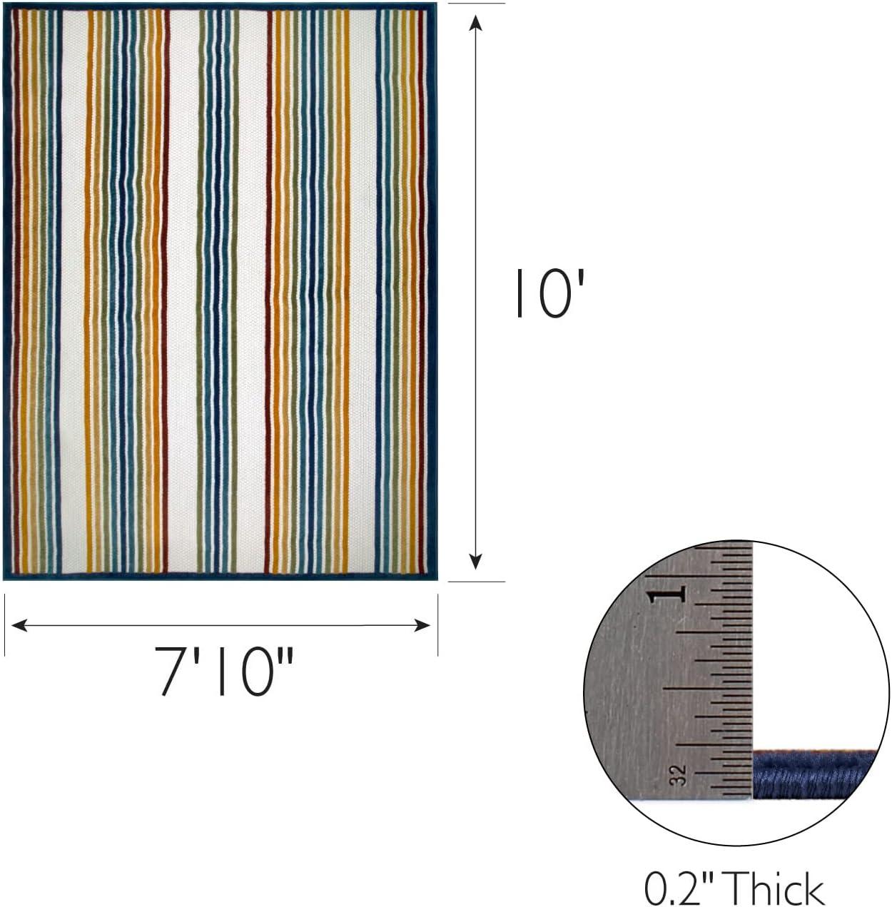 imageLeick Home 595157 Blithe Colorful Line Indoor Outdoor Area Rug Rectangle 710x10