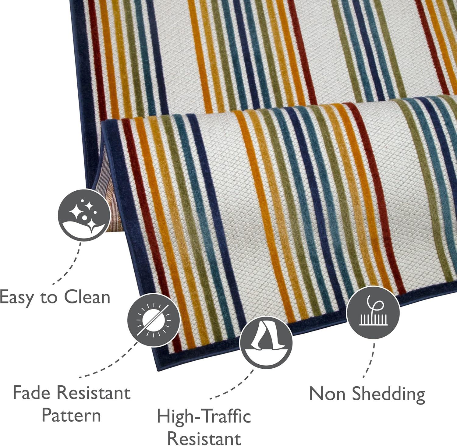 imageLeick Home 595157 Blithe Colorful Line Indoor Outdoor Area Rug Rectangle 710x10