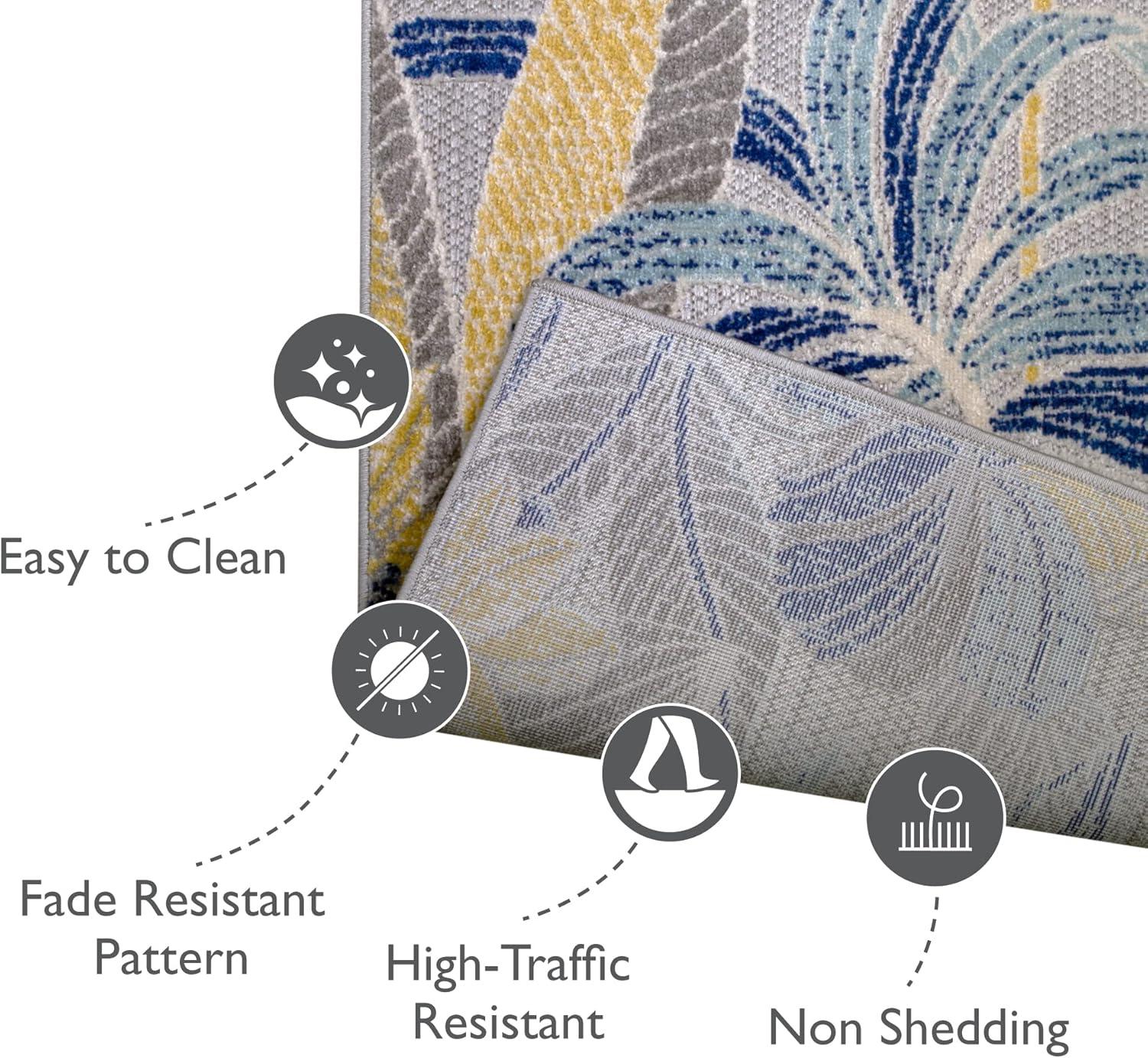 imageLeick Home 595231 Song Runner Floral Indoor Outdoor Area Rug Runner 2x8