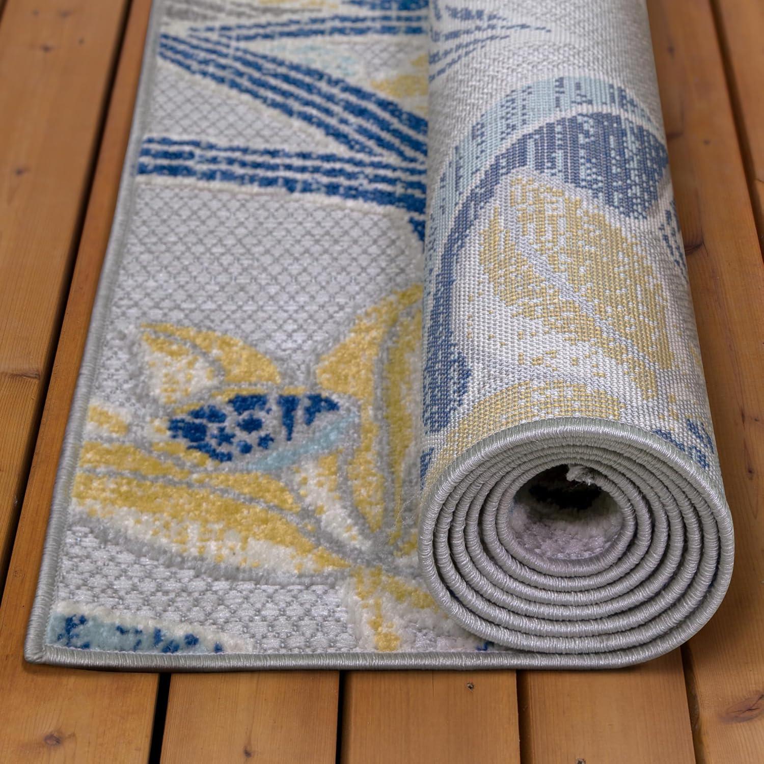 imageLeick Home 595231 Song Runner Floral Indoor Outdoor Area Rug Runner 2x8