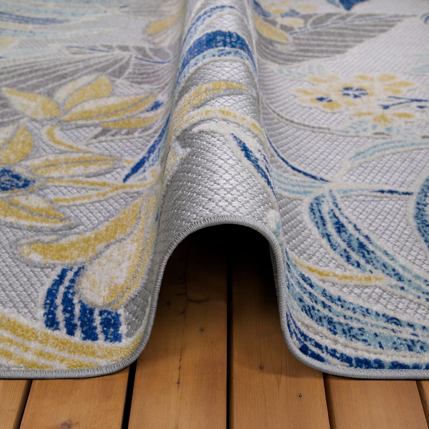 imageLeick Home 595231 Song Runner Floral Indoor Outdoor Area Rug Runner 2x8