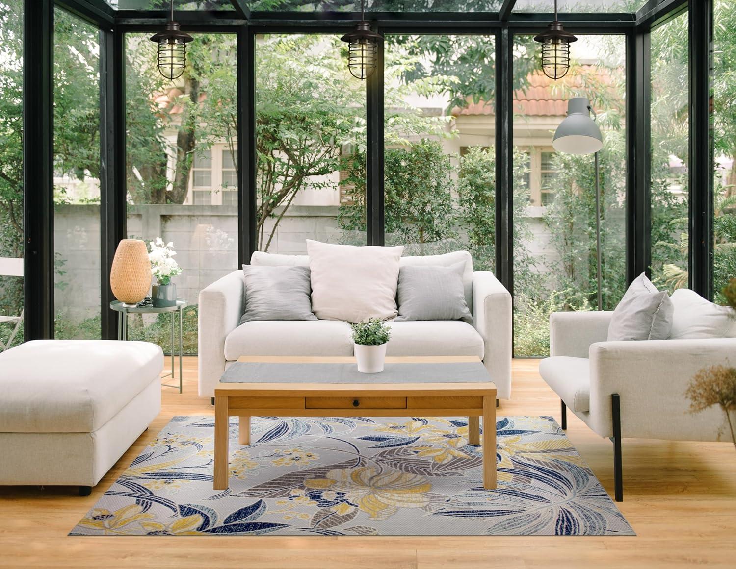 imageLeick Home 595249 Song Floral Indoor Outdoor Area Rug Rectangle 3x5