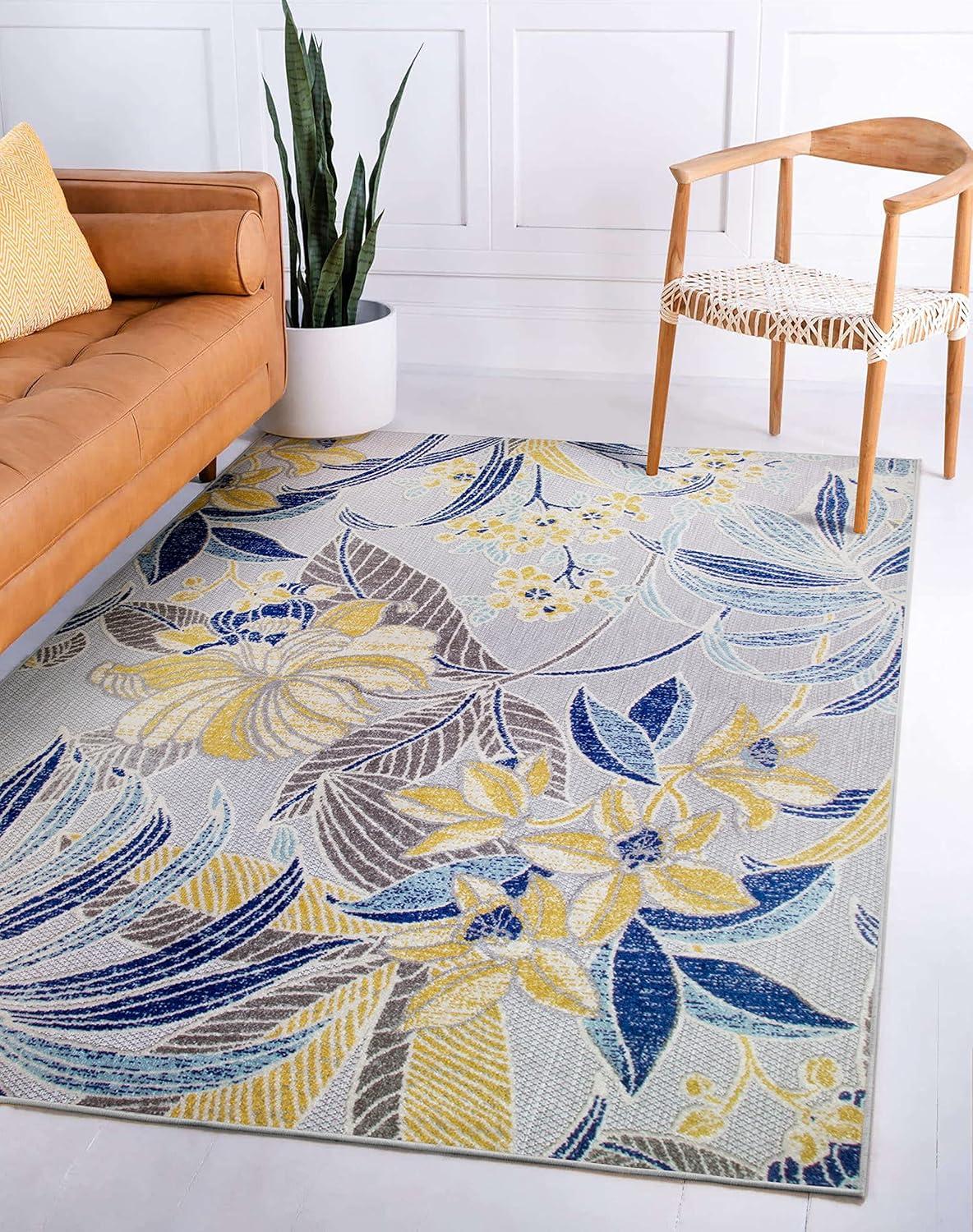 imageLeick Home 595249 Song Floral Indoor Outdoor Area Rug Rectangle 3x5