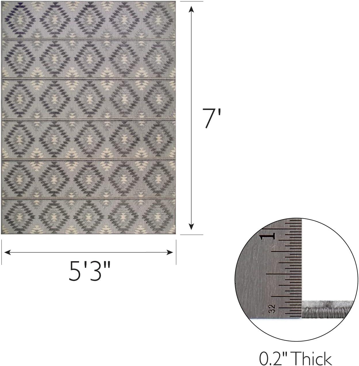 imageLeick Home 595470 Cirrido Southwestern Indoor Outdoor Area Rug Rectangle 53x7