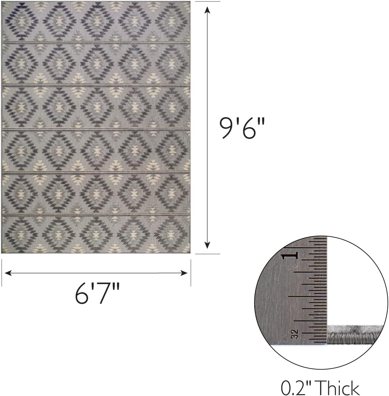 imageLeick Home 595496 Cirrido Southwestern Indoor Outdoor Area Rug Rectangle 67x96