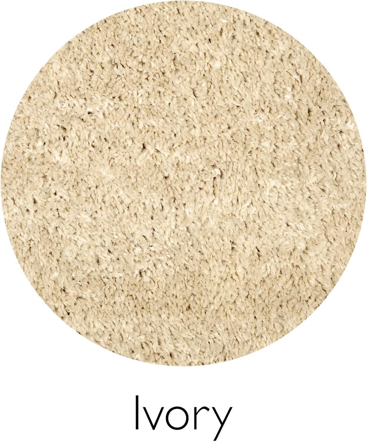 imageLeick Home 596007 Dagen Soft Shag Modern Rug Solid Beige Living Room Bedroom Area Rug Rectangle 53 x 77