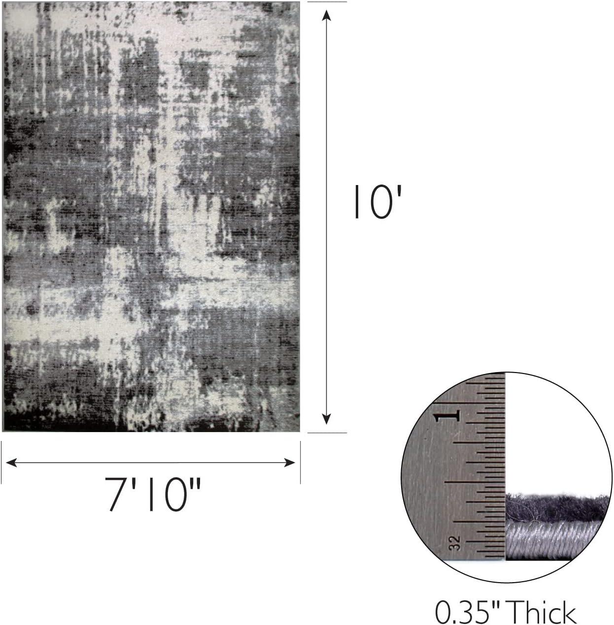 imageLeick Home 596403 Allerick Vintage Monochromatic Abstract Gray Living Room Bedroom Dining Room Area Rug Rectangle 710 x 10