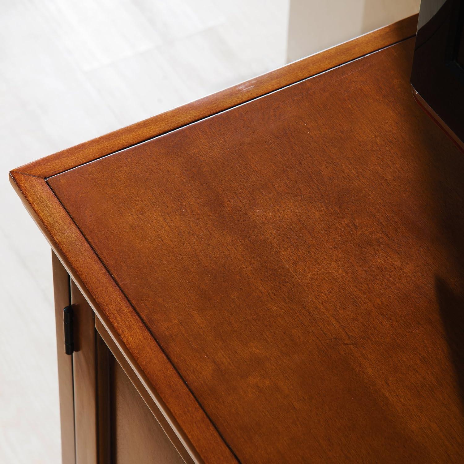 imageLeick Home 87386 Corner TV Stand with Enclosed Storage For 60 TVs Westwood Brown CherryBrownbronze