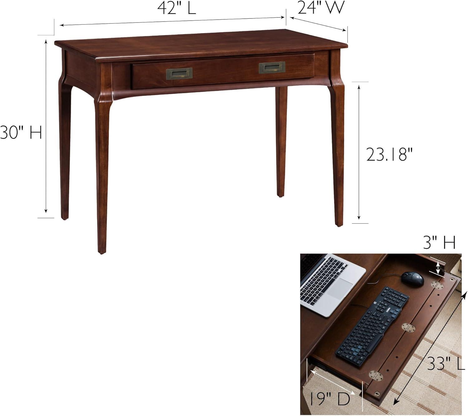 imageLeick Home Cottage White Turned leg Laptop Desk with Center Drawer WhiteHeartwood Cherry