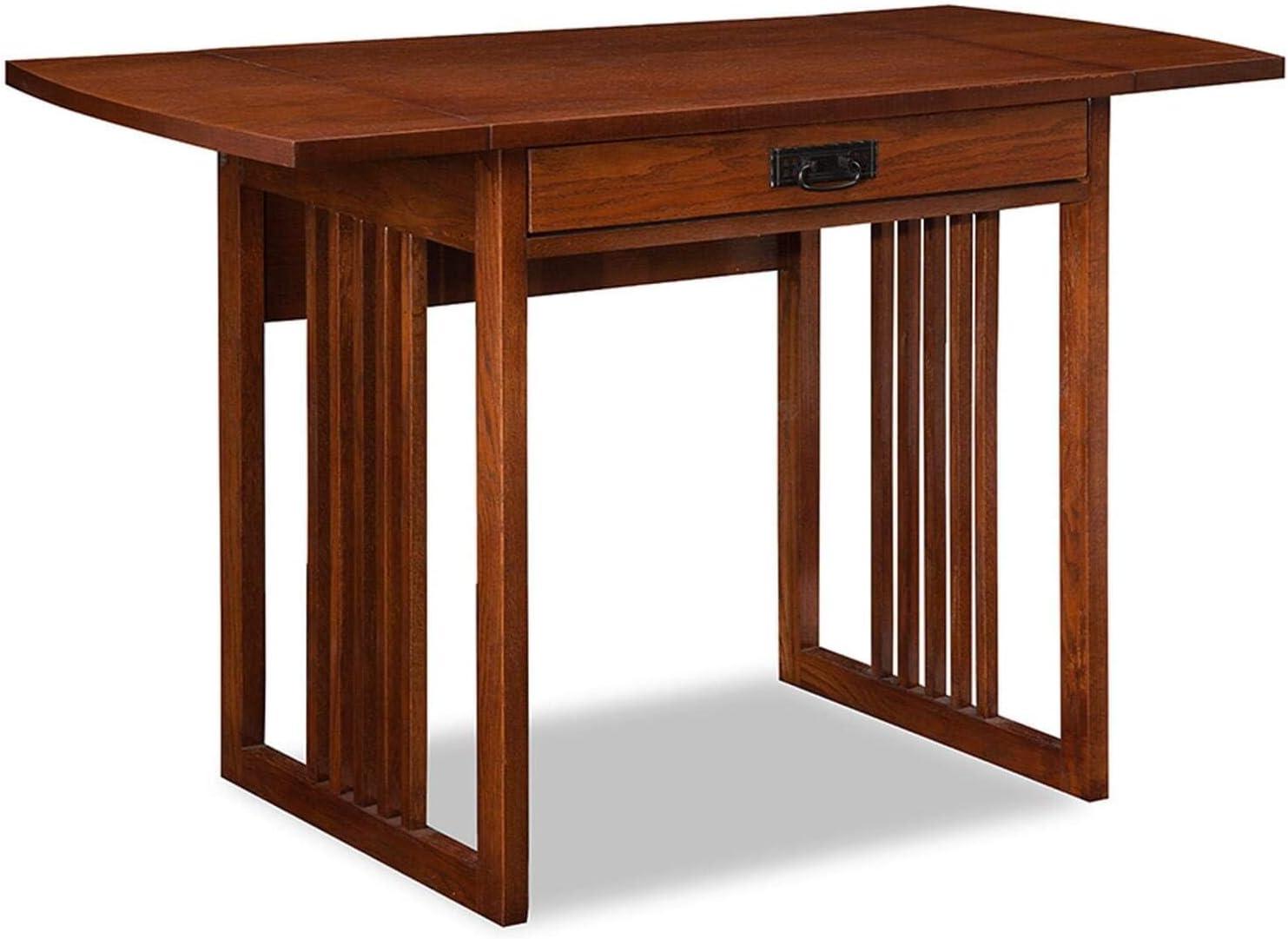 imageLeick Home Cottage White Turned leg Laptop Desk with Center Drawer WhiteMission Oak