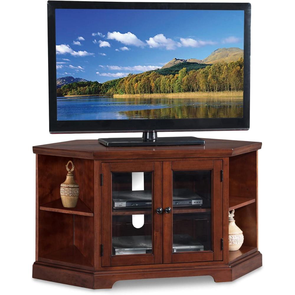 imageLeick Furniture Riley Holliday Bookshelf End Corner 50 TVs Brown Cherry