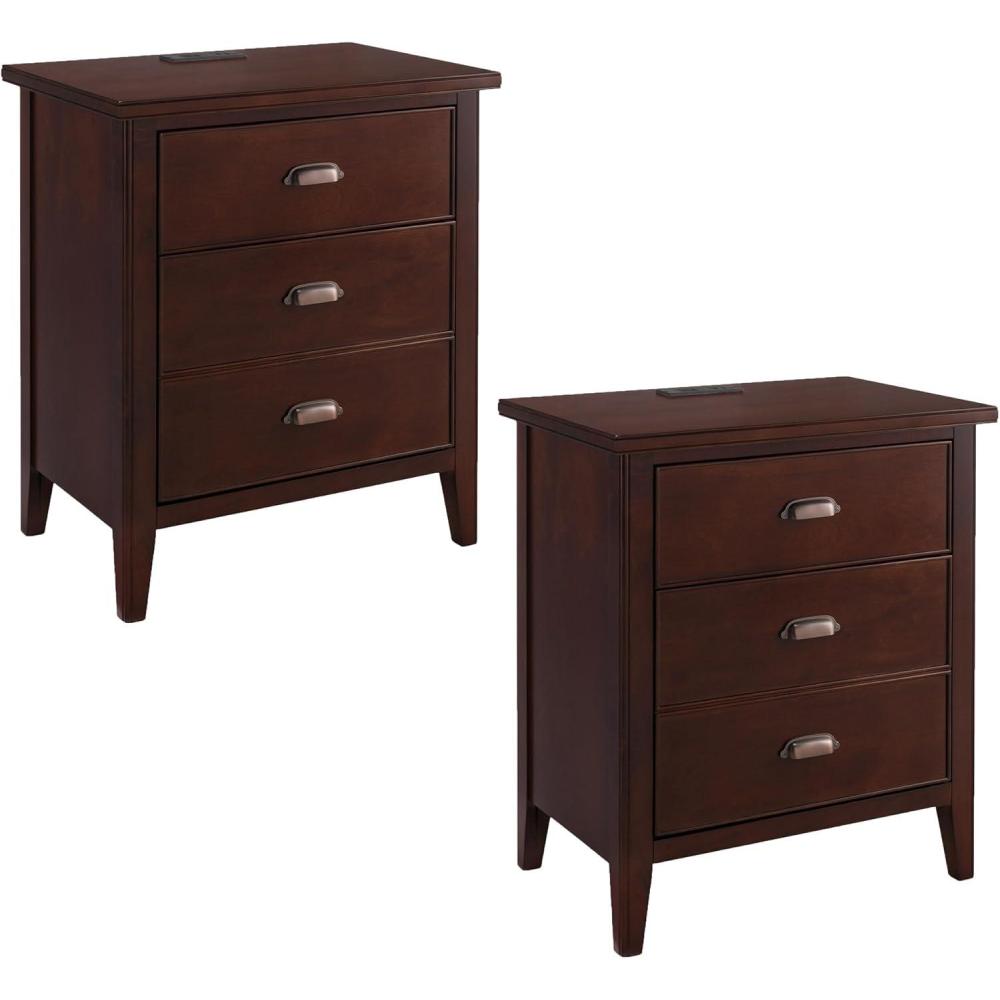 imageLeick Home 10506BK Laurent Chairside Table with Drawer and Display Shelf BlackChocolate Cherry