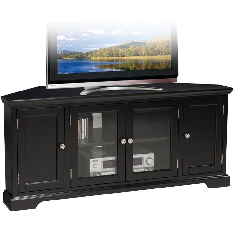 imageLeick Home 83386 Corner TV Stand with Enclosed Storage For 65 TVs Black