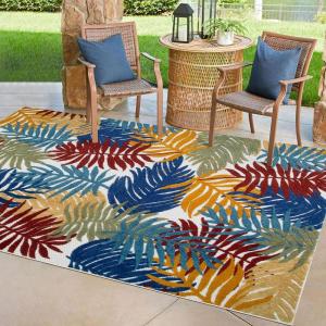 Leick Home 595215 Talipot Palm Indoor Outdoor Area Rug Rectangle 6’7″x9’6″