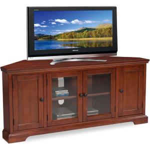 Leick Home 87386 Corner TV Stand with Enclosed Storage For 60″ TV’s, Westwood Brown Cherry(Brownbronze)