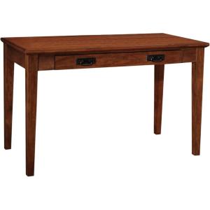 Leick Home Cottage White Turned leg Laptop Desk with Center Drawer, White(Mission Oak)