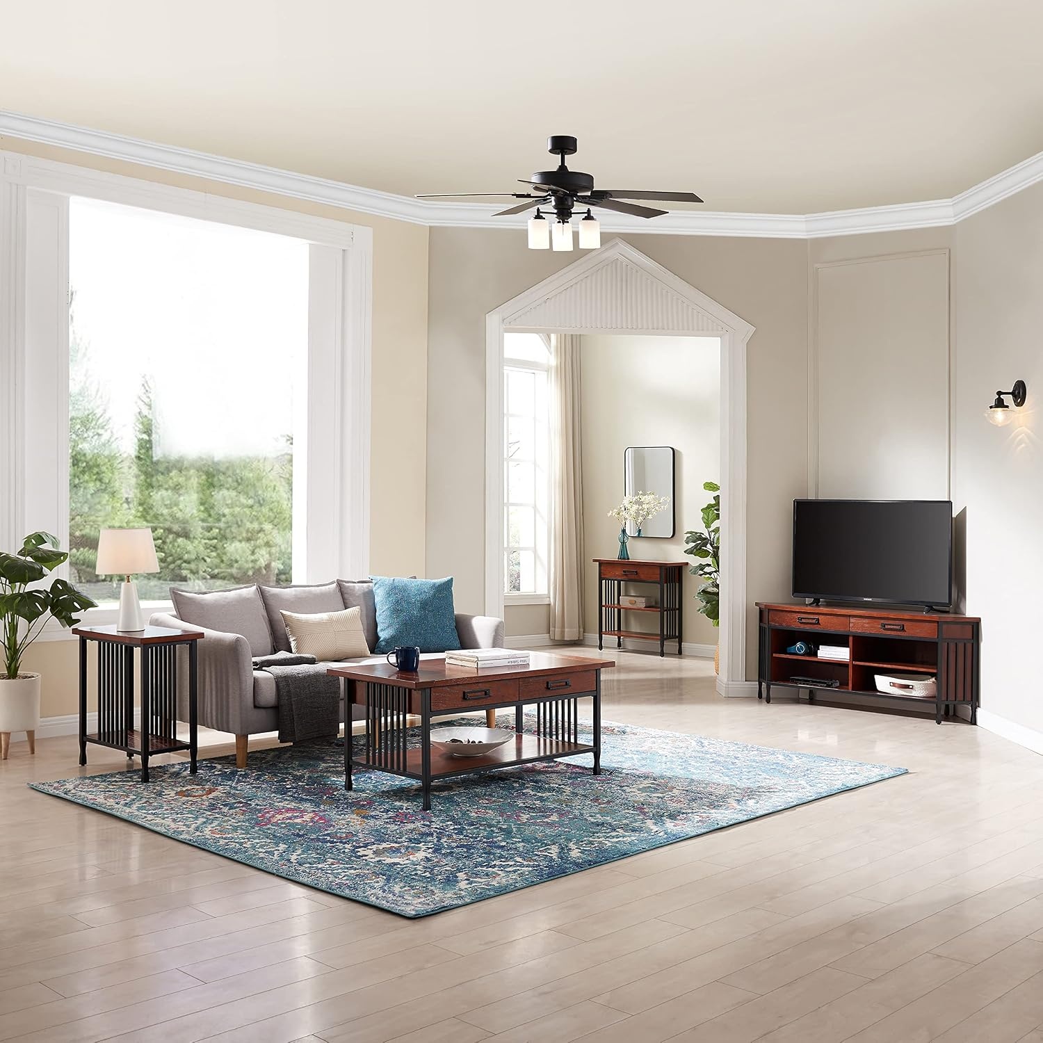 image:imageLeick Home Laurent Coffee Table 39 Chocolate CherryMission Oak Matte Black