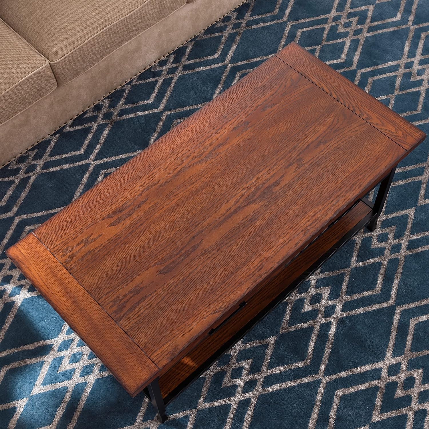 image:imageLeick Home Laurent Coffee Table 39 Chocolate CherryMission Oak Matte Black