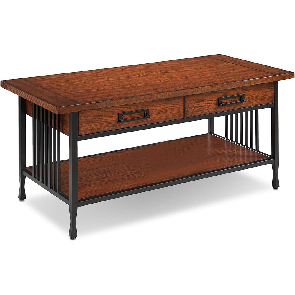 image:imageLeick Home Laurent Coffee Table 39 Chocolate CherryMission Oak  Matte Black