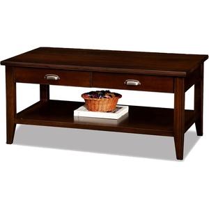 Leick Home Laurent Coffee Table, 39″, Chocolate Cherry(Chocolate Cherry / Pewter)