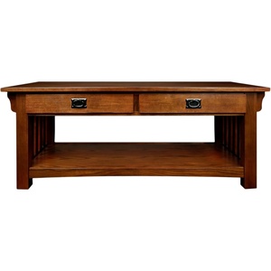 Leick Home Laurent Coffee Table, 39″, Chocolate Cherry(Medium Oak / Blackened)